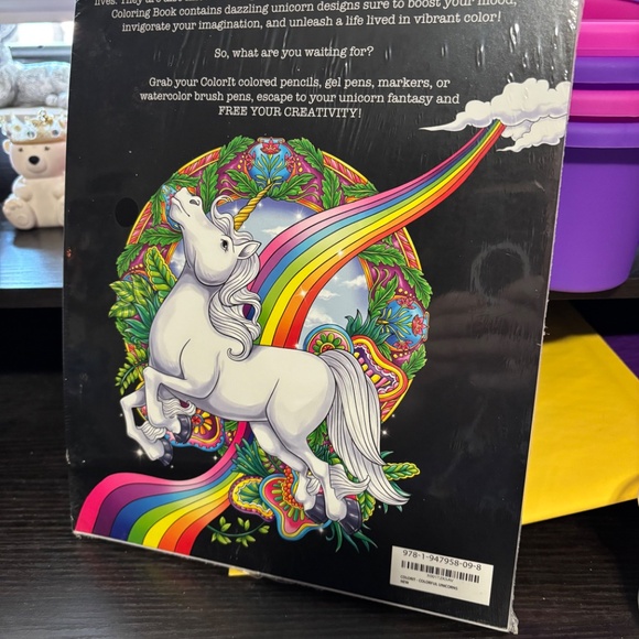 COLORFUL UNICORNS ADULT COLORING BOOK - Picture 2 of 2